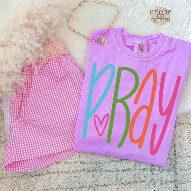 Pray color DTF Transfer, Ready to Press