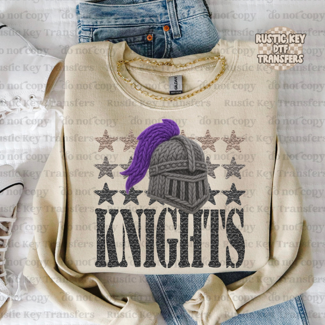 Knights yarn mascot DTF Transfer, Ready to Press