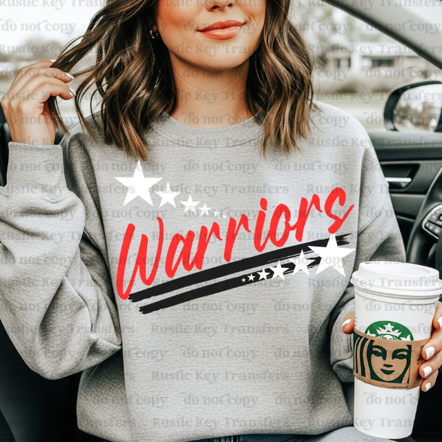 Warriors Spirit stars mascot DTF Transfer, Ready to Press