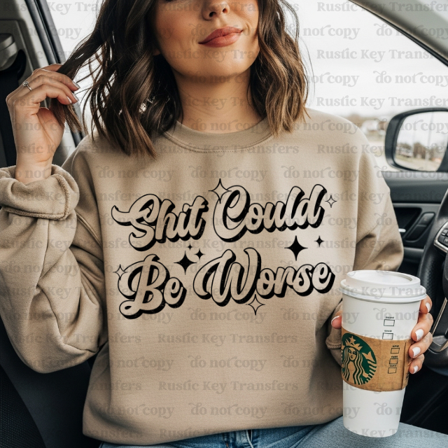 Shit Could Be Worse DTF Transfer, Ready to Press