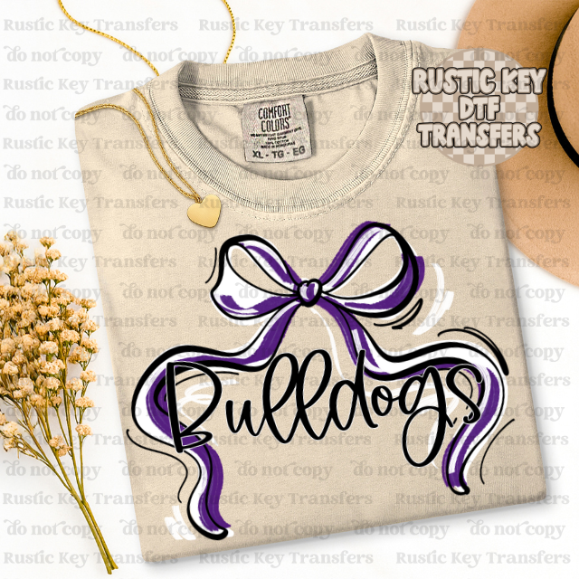 Bulldogs Mascot Bow DTF TRANSFER