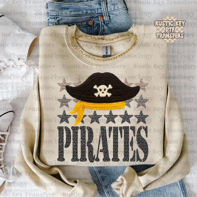 Pirates yarn mascot DTF Transfer, Ready to Press