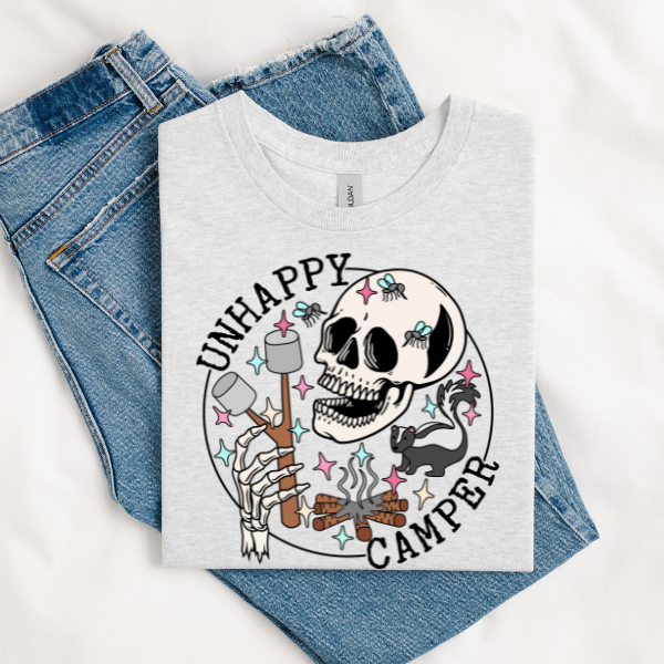 Unhappy camper DTF TRANSFER Rustic Key Transfers