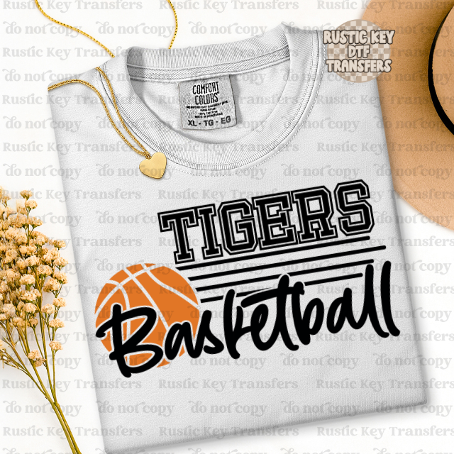 Tigers Basketball DTF Transfer, Ready to Press