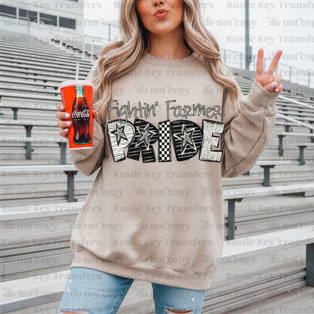 Fightin' Farmer Pride DTF Transfer, Ready to Press
