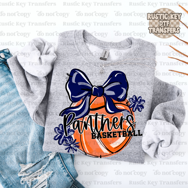 Panthers Basketball bow DTF Transfer, Ready to Press