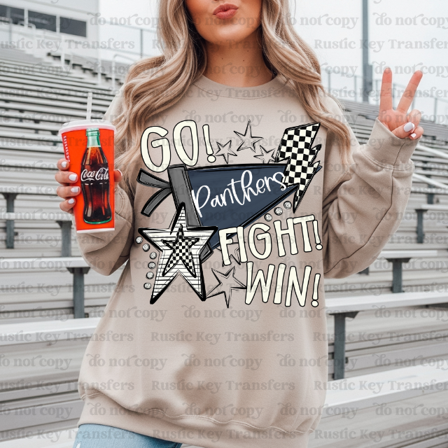 Panthers mascot pennant DTF TRANSFER