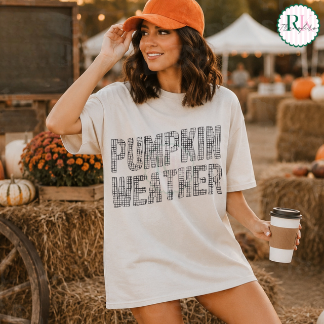 Pumpkin weather distressed DTF Transfer, Ready to Press Rustic Key Transfers