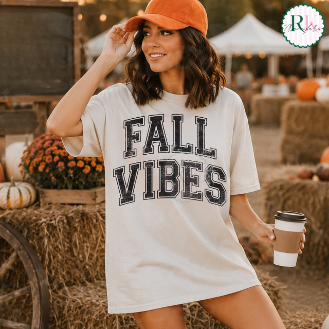 Fall vibes distressed DTF Transfer, Ready to Press Rustic Key Transfers