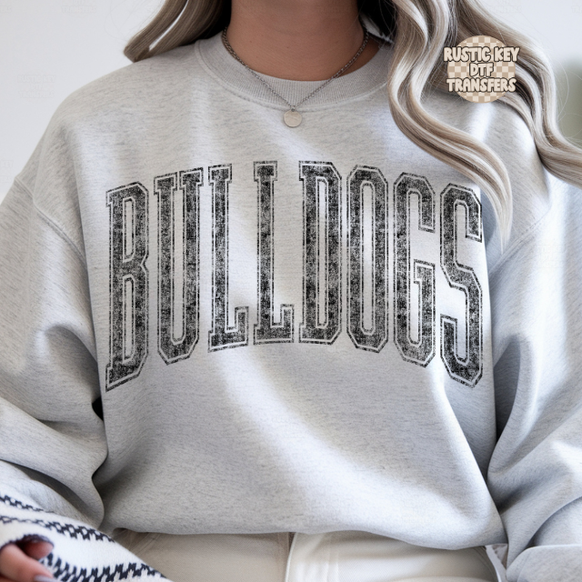 Bulldogs vintage mascot DTF Transfer, Ready to Press