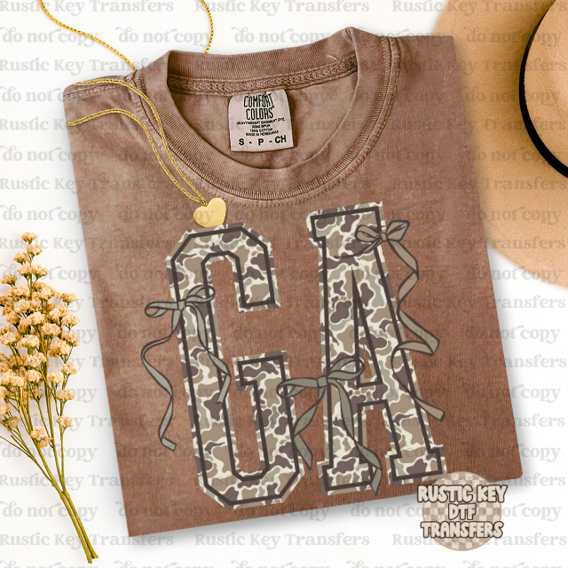 GA Camo DTF Transfer, Ready to Press