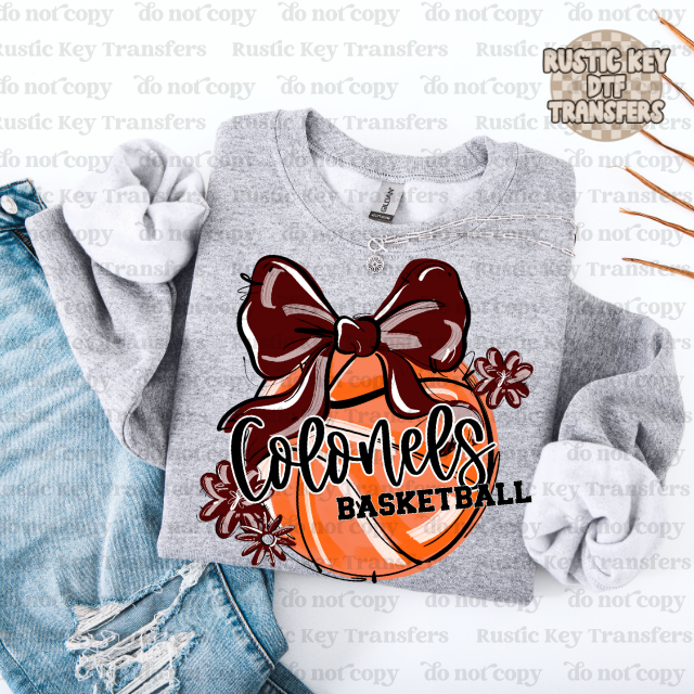 Colonels Basketball bow DTF Transfer, Ready to Press