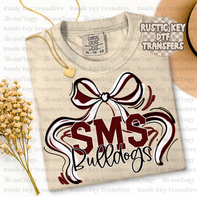 SMS Bulldogs Mascot Bow DTF TRANSFER