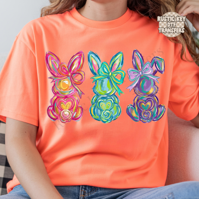 Brushed easter bunnies DTF Transfer, Ready to Press