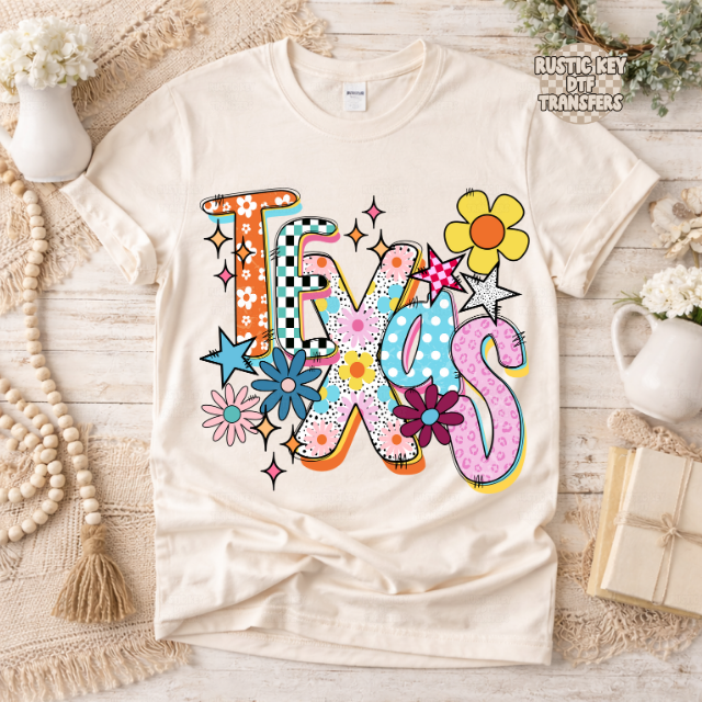 Texas Funky Fresh state DTF Transfer, Ready to Press