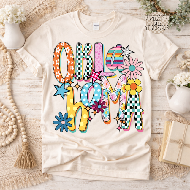 Oklahoma Funky Fresh state DTF Transfer, Ready to Press