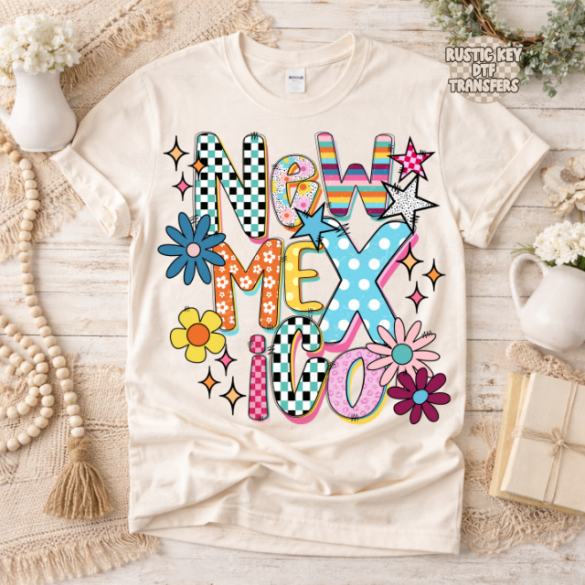 New Mexico Funky Fresh state DTF Transfer, Ready to Press