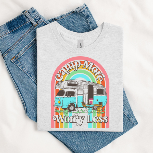 Camp more worry less DTF TRANSFER Rustic Key Transfers