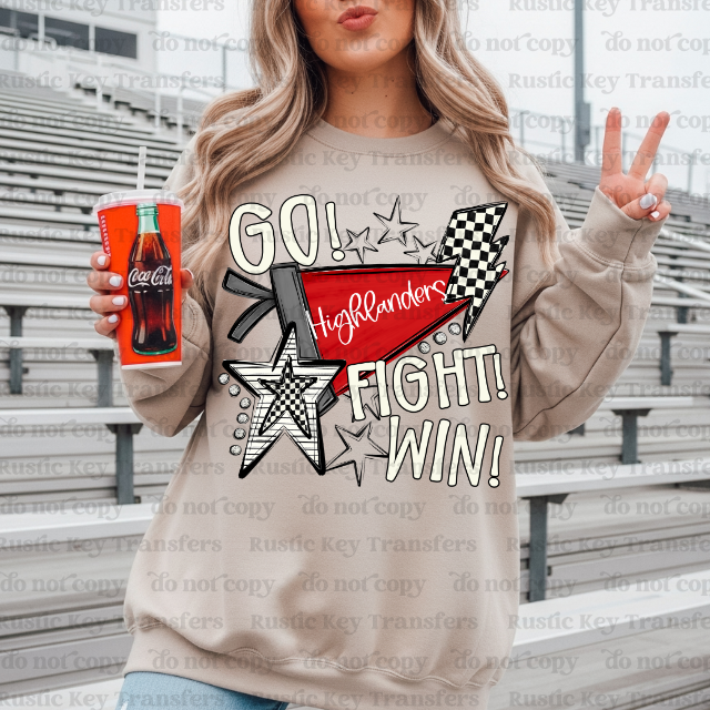 Highlanders mascot pennant DTF TRANSFER