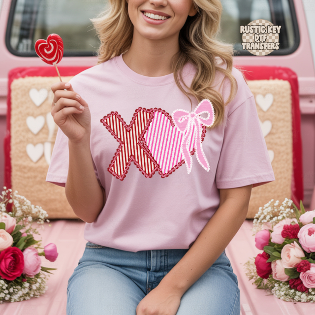 Seersucker XO DTF Transfer, Ready to Press