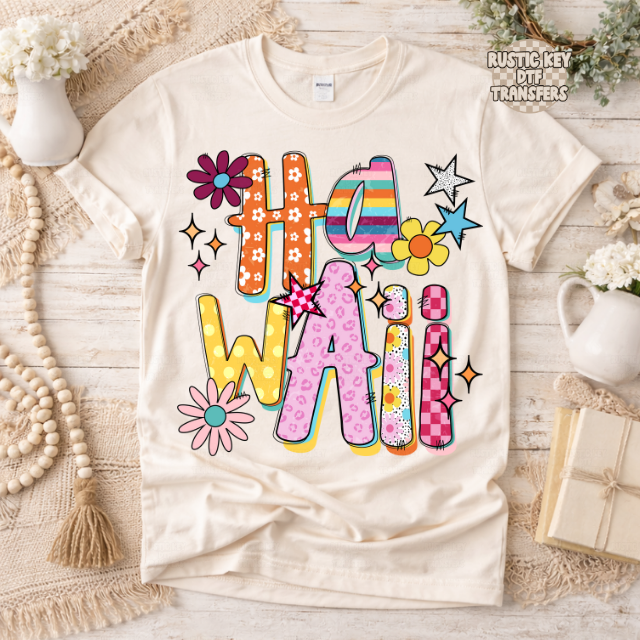 Hawaii Funky Fresh state DTF Transfer, Ready to Press