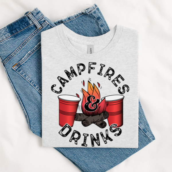 Campfires & drinks DTF TRANSFER Rustic Key Transfers