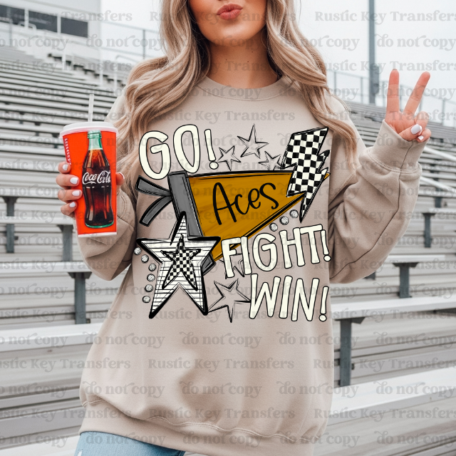 Aces mascot pennant DTF TRANSFER