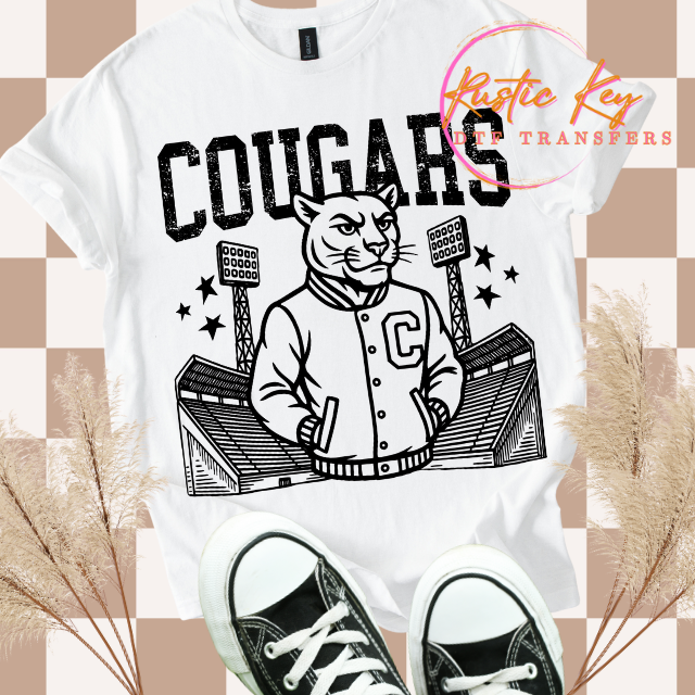Cougars Letterman mascot DTF TRANSFER