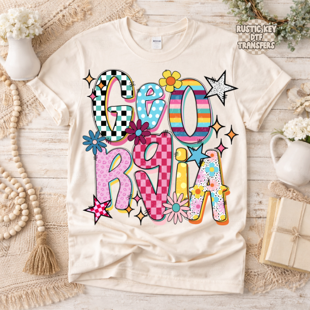 Georgia Funky Fresh state DTF Transfer, Ready to Press