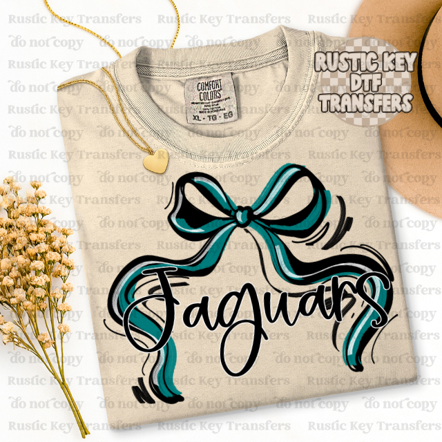 Jaguars Mascot Bow DTF TRANSFER