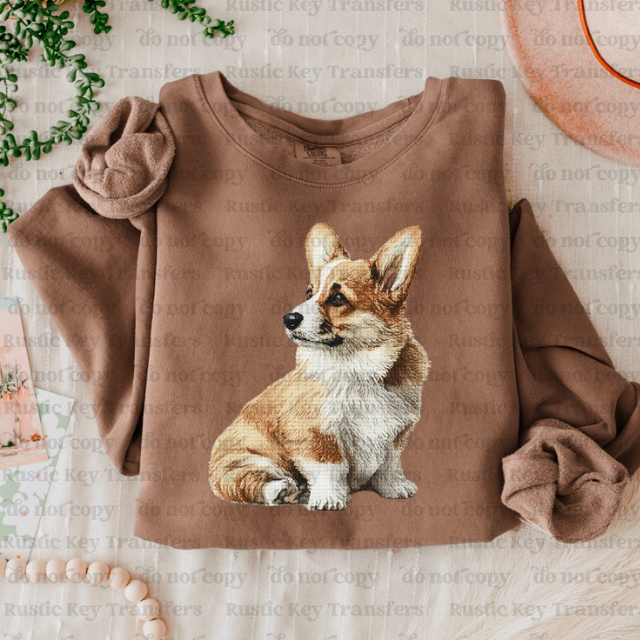 Corgi DTF Transfer, Ready to Press