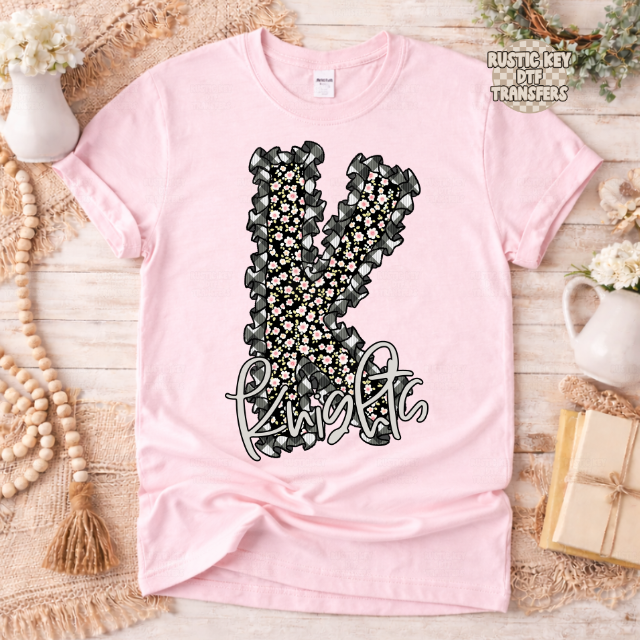 Knights Gingham & Ruffles DTF Transfer, Ready to Press