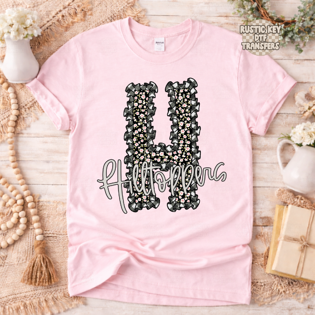 Hilltoppers Gingham & Ruffles Mascot DTF Transfer, Ready to Press