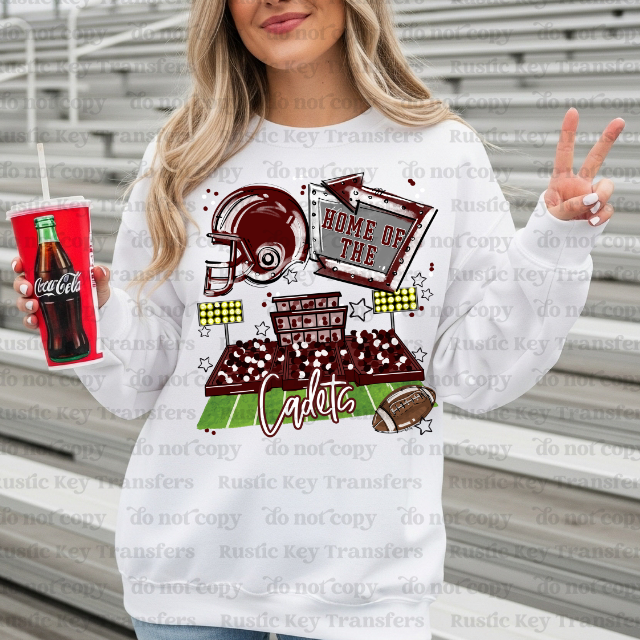 Home of the Cadets Football DTF Transfer, Ready to Press