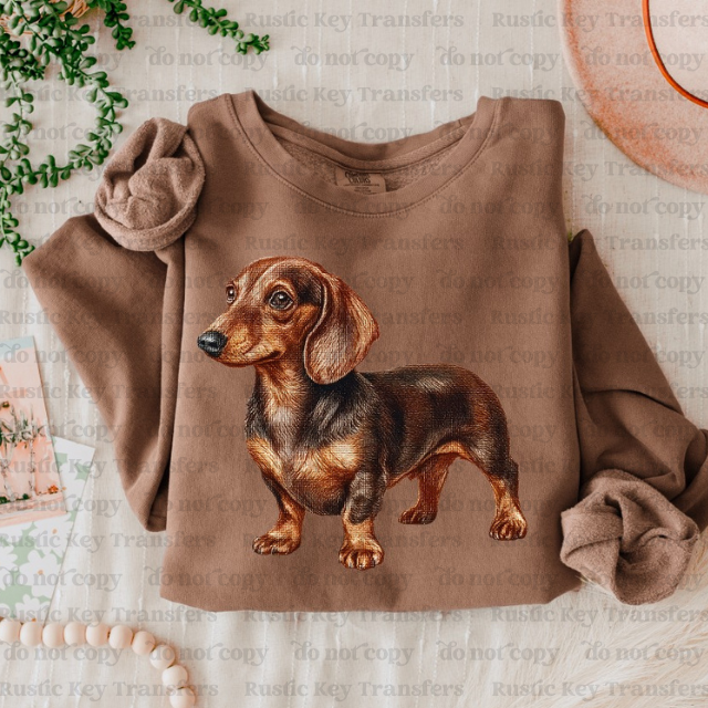 Weiner dog DTF Transfer, Ready to Press