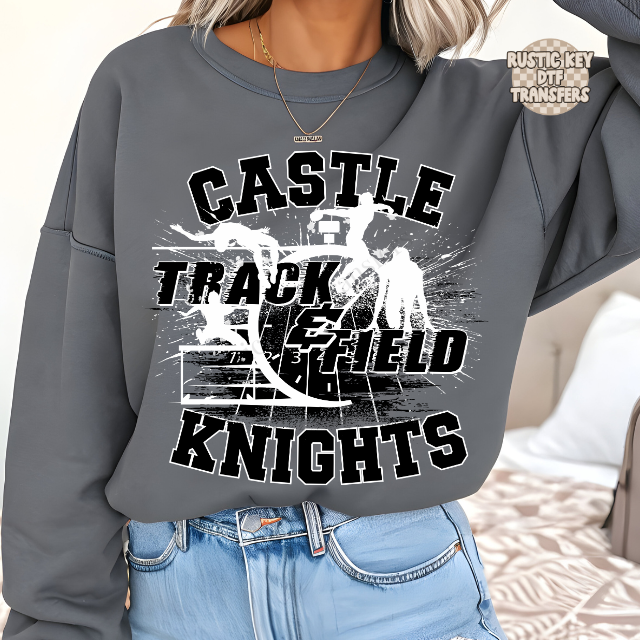 Castle Knights Track & Field DTF Transfer, Ready to Press