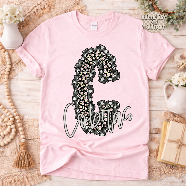 Cobras Gingham & Ruffles DTF Transfer, Ready to Press