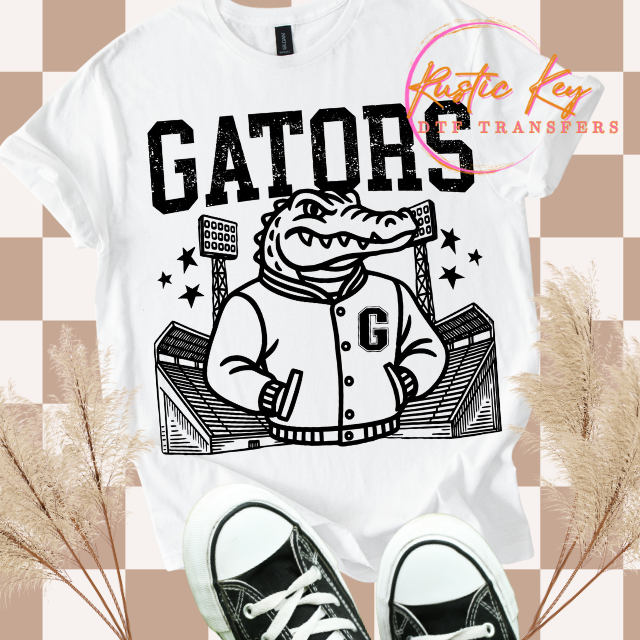 Gators Letterman mascot DTF TRANSFER