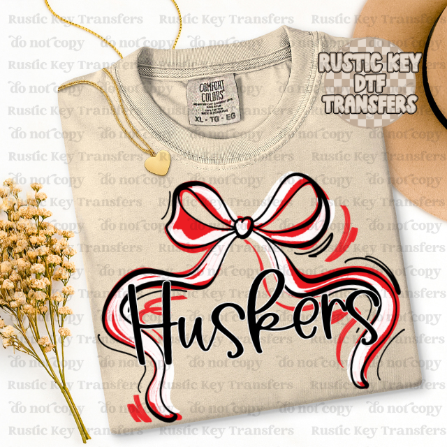Huskers Mascot Bow DTF TRANSFER