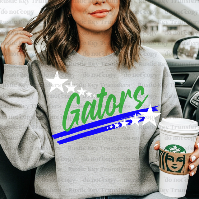 Gators Spirit stars mascot DTF Transfer, Ready to Press