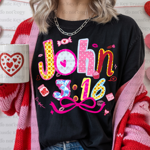 John 3:16 DTF Transfer, Ready to Press