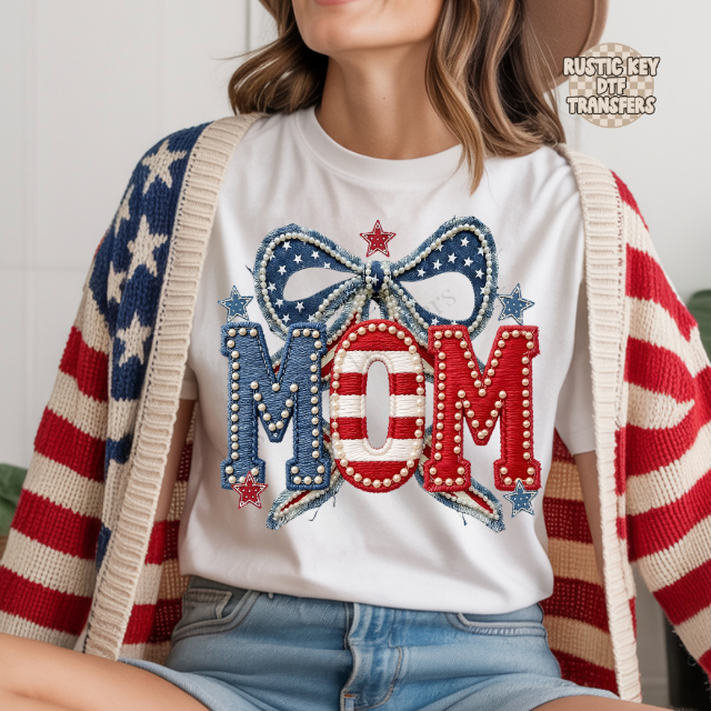 Mom jean & pearls DTF Transfer, Ready to Press