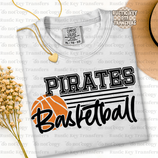 Pirates Basketball DTF Transfer, Ready to Press