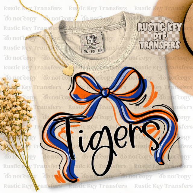 Tigers Mascot Bow DTF TRANSFER