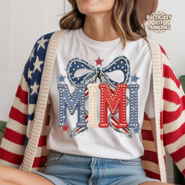 Mimi jean & pearls DTF Transfer, Ready to Press