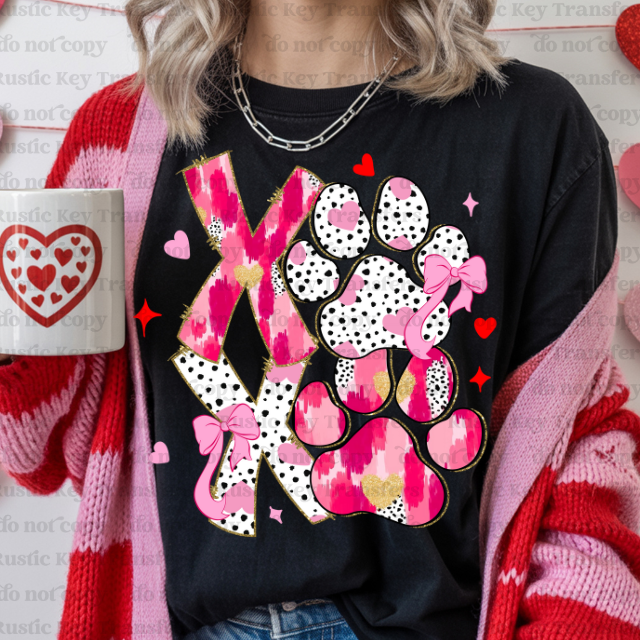 xoxo valentines DTF Transfer, Ready to Press