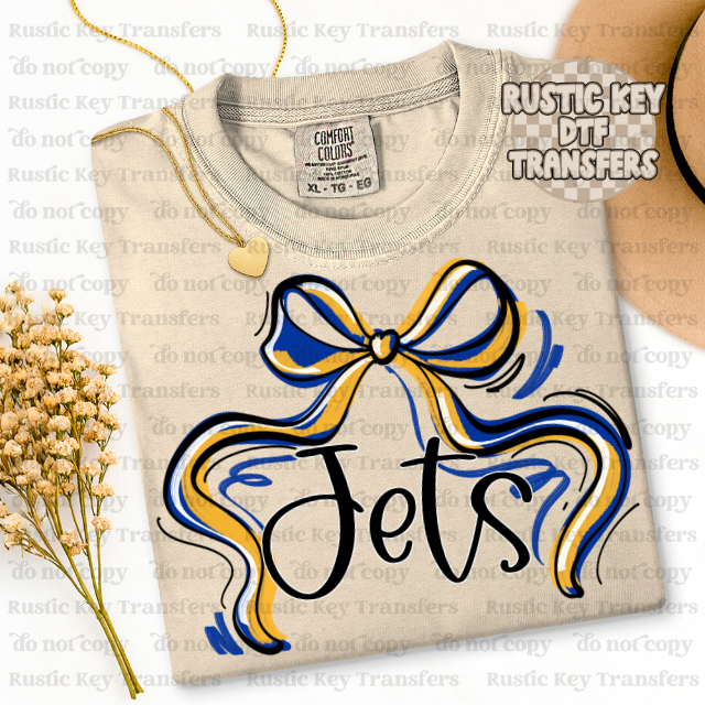 Jets Mascot Bow DTF TRANSFER