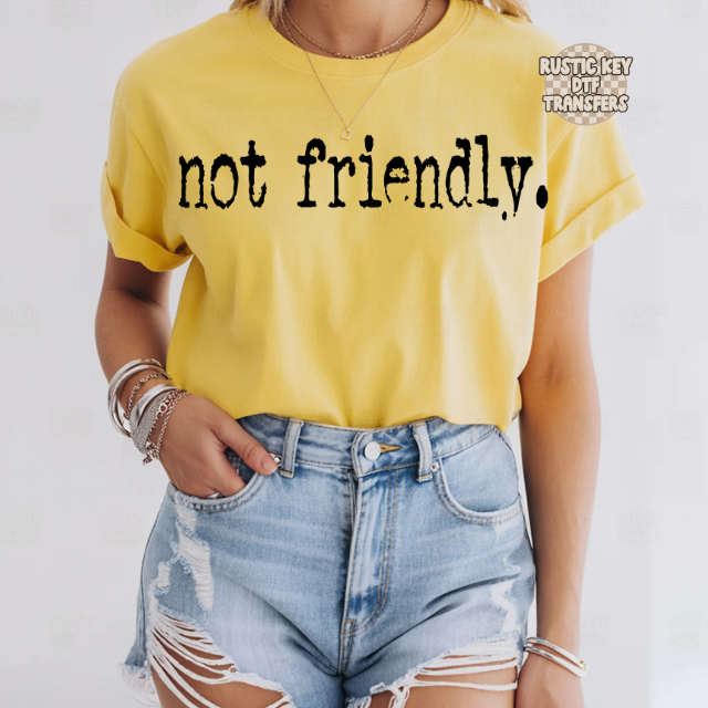 Not friendly DTF Transfer, Ready to Press