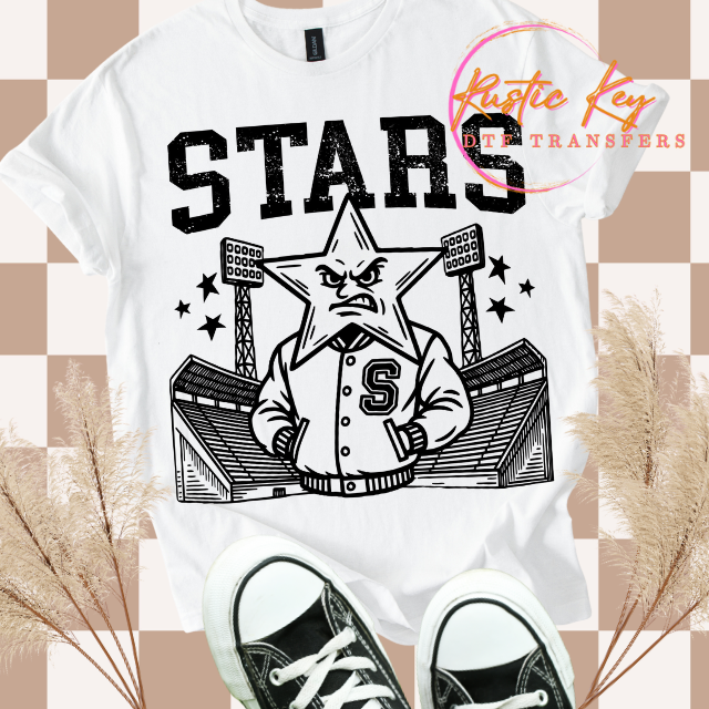 Stars Letterman mascot DTF TRANSFER