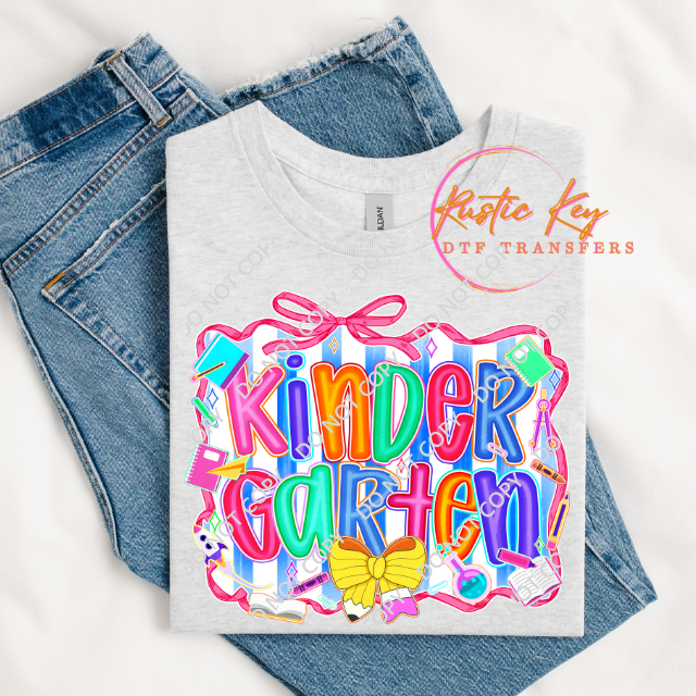 Kindergarten DTF TRANSFER Rustic Key Transfers